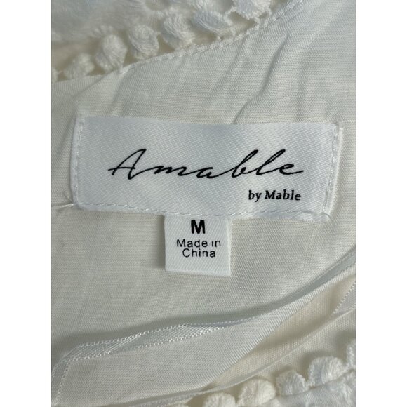 Cottage Core Amable White Eyelet Midi Dress With Puff Sleeves & Cut-Out Detail - Picture 9 of 11